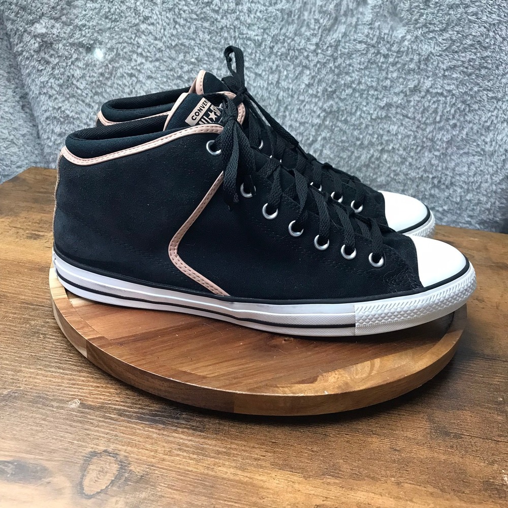 Converse Chuck Taylor All Star High Street Mid Sneaker Men 12 Black Canvas Suede
